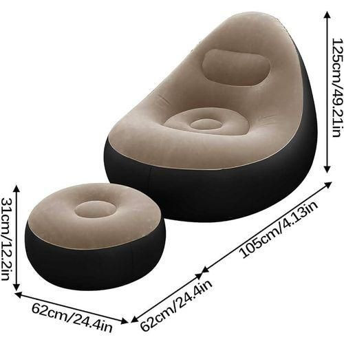 2 In 1 Inflatable Sofa +foot Stool +manual Pump