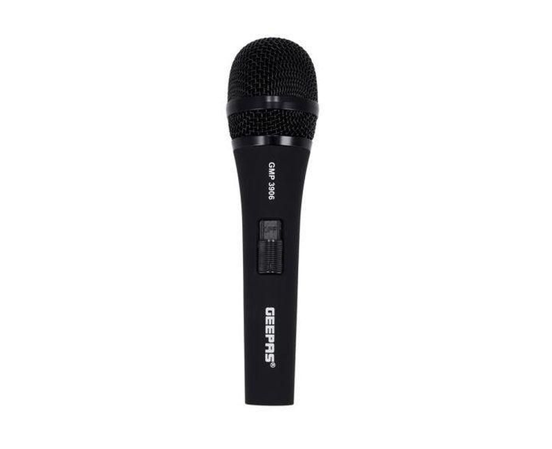 Geepas Dynamic Microphone – 5.6*6m Cable, black