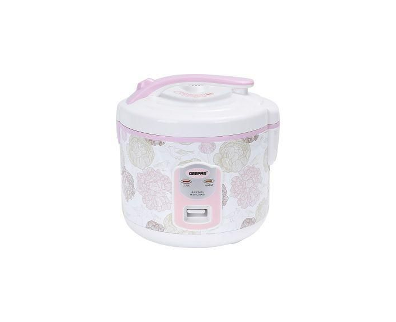 Geepas Electric Rice Cooker, 1.5L - White, Pink