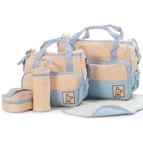 5 Piece Baby Diaper Changing Bag Set - Blue