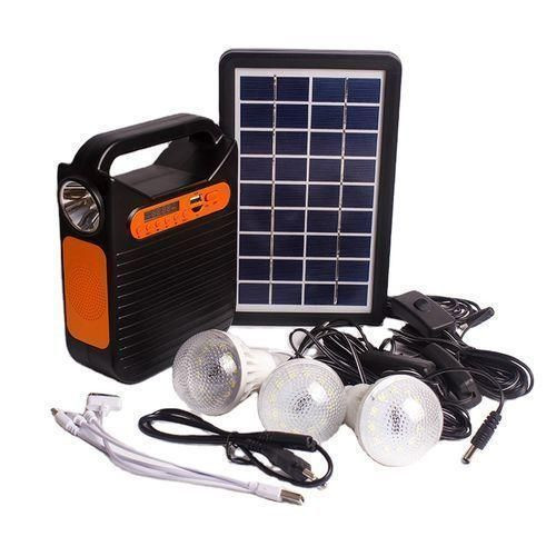 EASY POWER Solar Kit With 3 Bulbs And Torch With FM Radio - Black/Orange