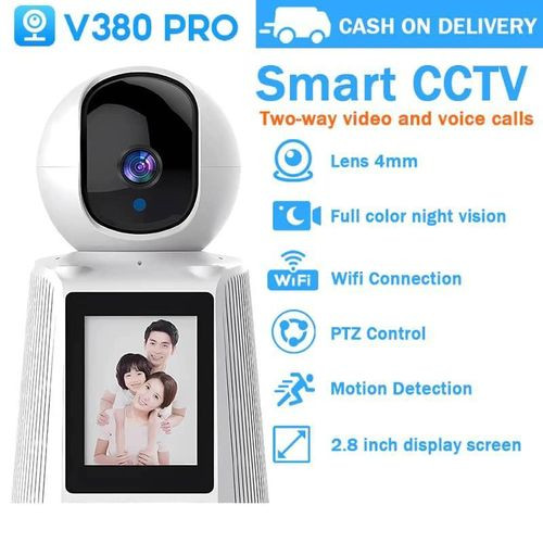 HD Video Baby Monitor for Home Security, CCTV Surveillance, One-Click Video Call, Auto Tracking, Two-Way Audio, WiFi, PTZ - White,