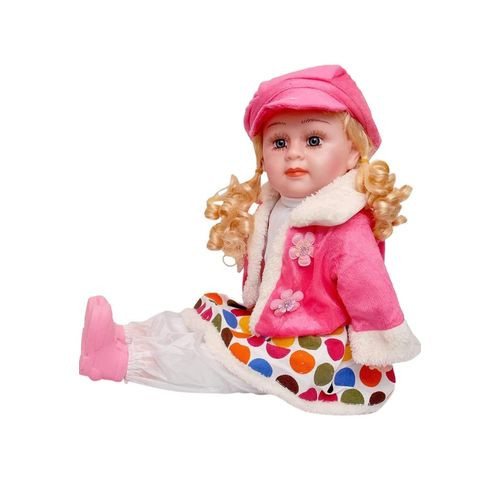 Cute Looking Musical Rhyming Babydoll, Laughing And Talking Doll, Singing Soft Push Stuffed Baby Girl Toy For Kids, Big Stroller Dolls With Multiple Clothes Designs - Multicolor