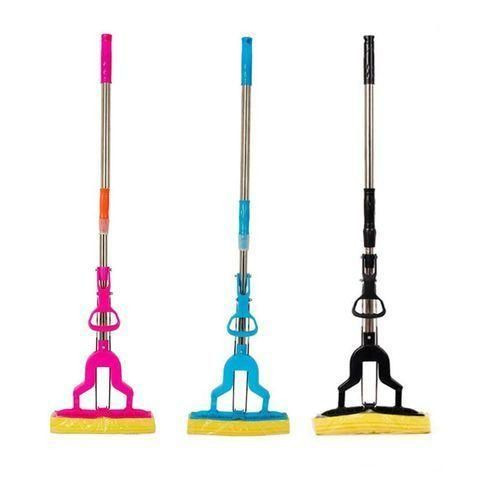 Folding Sponge Mop With Stainless Steel Handle 1PC - Color may Vary