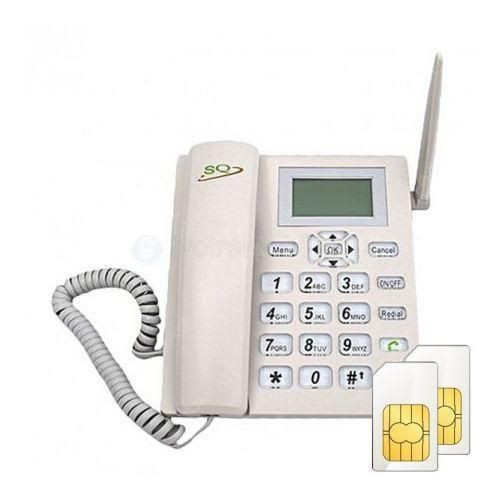 SQ Mobile LS 820 Dual Sim Office And Home Desk Phone / Land Line - Black/White