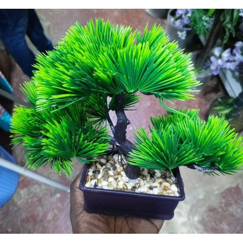 Artificial Table Flowers In Pots 15cm - Green