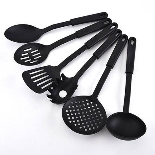 Other Set Of 6 Piece Non Stick Cooking Spoons - Black, Color Of The Handle May Vary