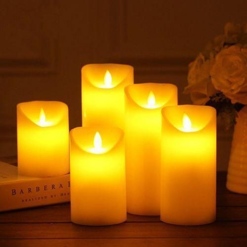 12pieces Romantic LED Electronic Flameless Swing Candle Lights Battery Operated Romantic Simulation LED Electronic Flameless Swing Flickering Candle Tea Light - Multicolor