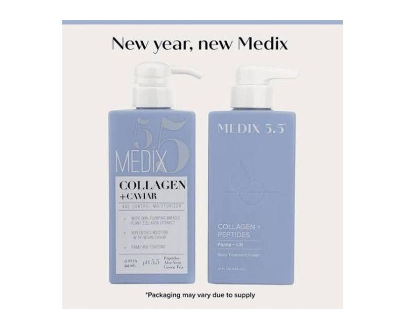 Medix 5.5 2PCS OF Collagen Cream With Caviar Anti Aging Moisturizer Firms And Tightens For Younger Looking Skin Anti Aging Cream Infused With Peptides Aloe Vera And Green Tea
