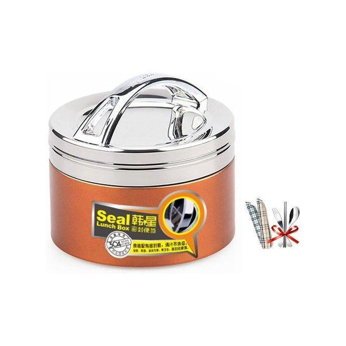 1300ML Insulated Stainless Steel Bento Box Thermos Food Flask For Hot Food, 2 Tier Lunch Containers With Compartments, Portable Lunch Box With Tableware- Multicolor