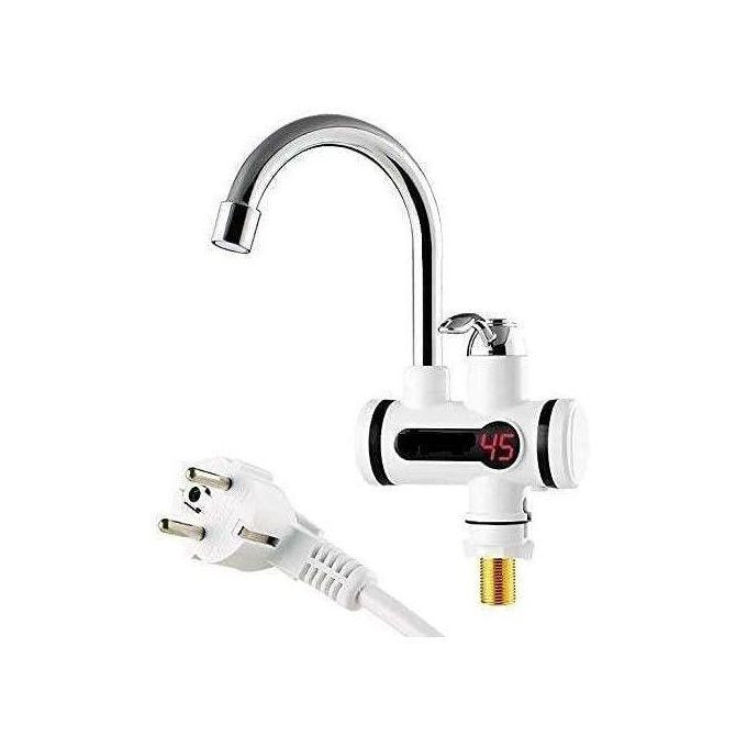 Home & Kitchen Studio Water Heating Instantaneous,Water Heater Tank Less For Tap,with LED Digital Temperature Display ABS Body Shock Proof Electric Tap For Home Kitchen-Color Silver