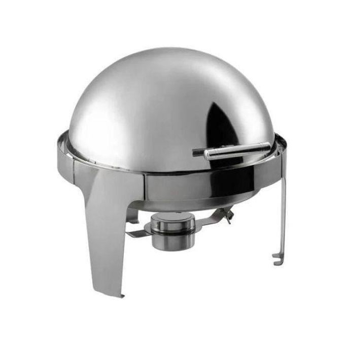 High Quality Round Chaffin Dish Food Warmer With Rolling Top-Silver