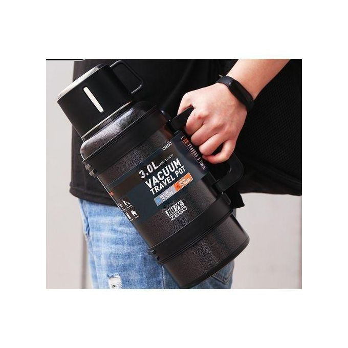 Zego Hot & Cold Stainless Steel Vaccum Insulated 3L, 72 Hour - Black
