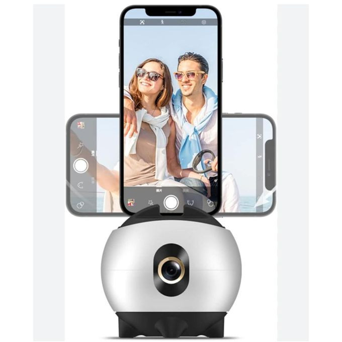 360° Smart Shooting Gimbal, Designed To Hold A SmartPhone And Automatically Track Movement For Recording Videos Or Taking Photos- White&Black