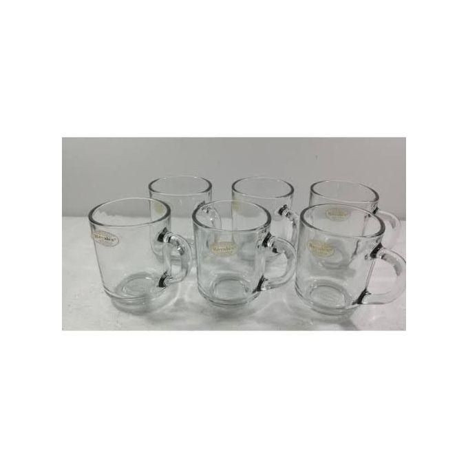 Set Of 6 Glass Tea & Coffee Cups - Clear