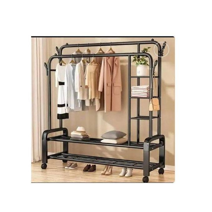 Multipurpose Hanger Cloth & Shoe Rack With Shelves