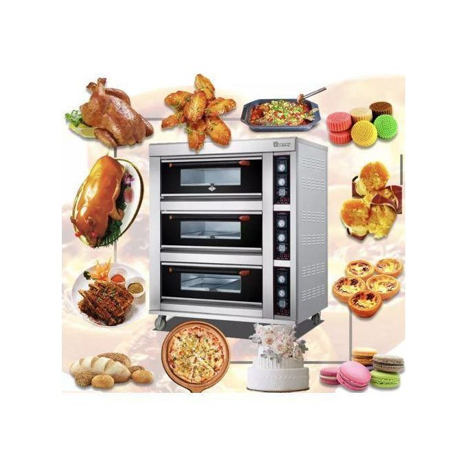 3 Deck 6 Trays Gas Deck Oven Baking Machine Commercial