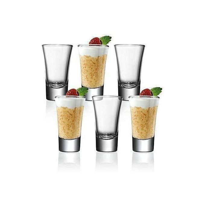 6-Pcs Of Heavy Base Shot Glasses- colorless