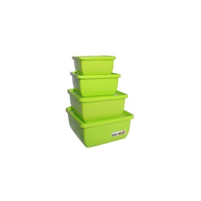 4 Pieces Of Sealed Lunch Boxes - Green ..Sealed Lunch Boxes Food Storage Containers