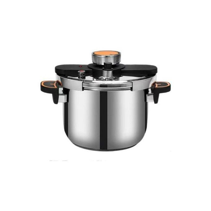 8 Litre Classic Stainless Steel Pressure Cooker Triple Safety System Easy To Clean Easy Cooking Kitchen Ware Universal For Gas Induction Cooker -Silver