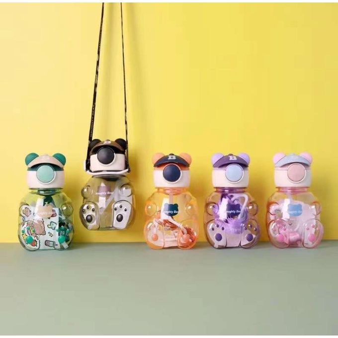 600ML Cute Bear Water Bottle For School - MultiColor