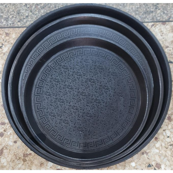 Other Circular Plastic tray set 3pcs -Black