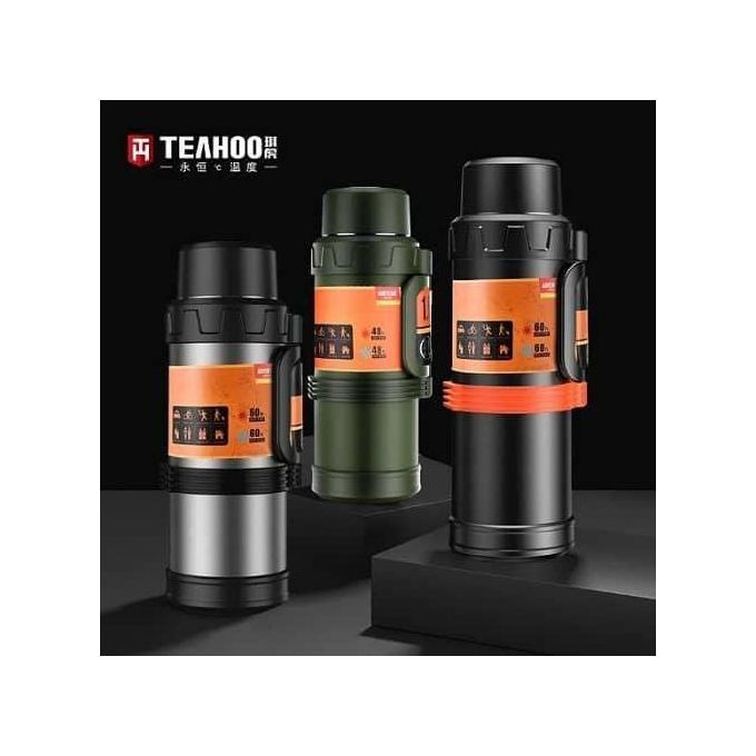 4L Teahoo-Stainless Steel Double Walls Vacuum Insulated Tea Flask Great For Outdoors,Sports,Camping,Travel -Multicolor.