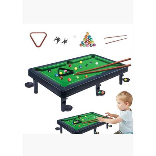 Pool Table Game, Mini Billiards Table Pool Table Set with 11 Balls 2 Cues and 1 Triangle,Portable Games Table Indoor Outdoor Game,Stress Relief Desktop Pool Game Set for Kids Adults - Multicolor