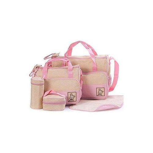 5 In 1 Multi-Function Baby Diaper Changing Bag Set/5pcs Baby Diaper Bag - Multicolor