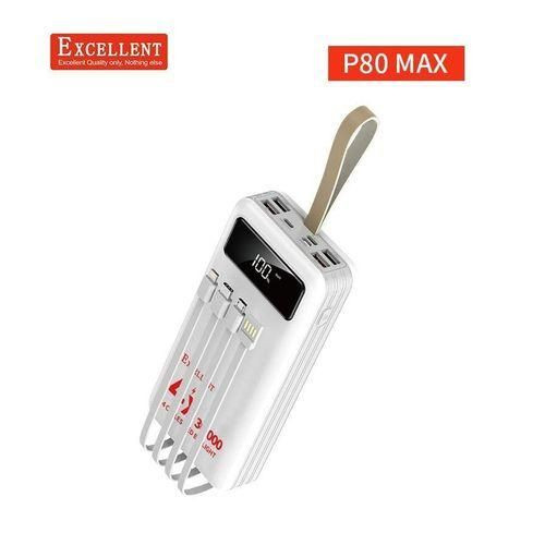 Excellent Fast Charging Power Bank For Charging 4 Devices At Once 30000mAh - Black/White