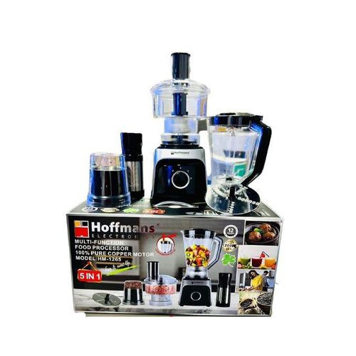 Hoffmans Powerful Commercial Food Processor With Juicer, Blender And Grinder - Black