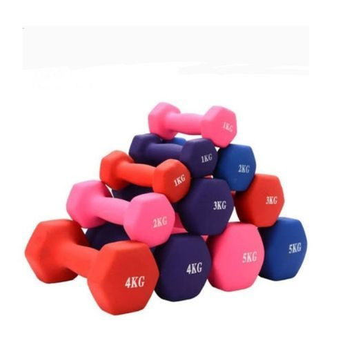 A Pair Of 2kg Vinyl Dumbbells - Multicolor
