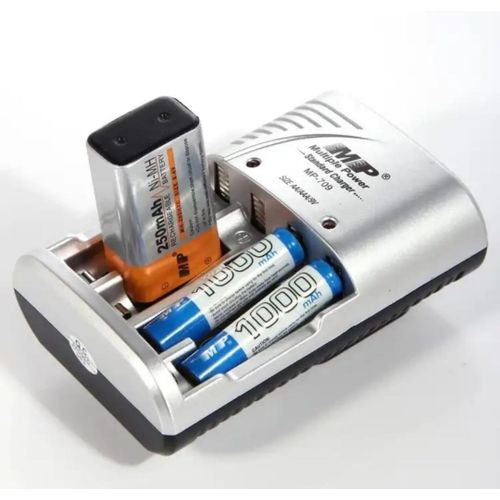 3 In 1 Battery Charger For AA,AAA,9V Ni-MH Ni-CD Rechargeable - White