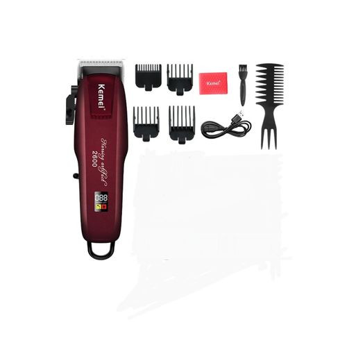 Kemei Saloon Hair Clipper Electric Men Shaver Cordless Precision Cordless Lithium-Ion Fade Clipper - Brown