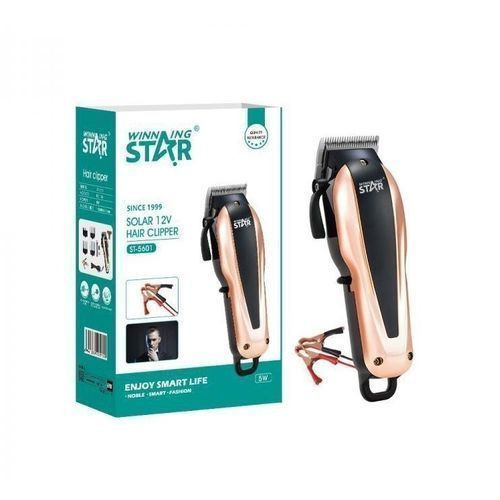 Winningstar Saloon Solar 12V Professional Hair Clipper Shaving Machine - Black