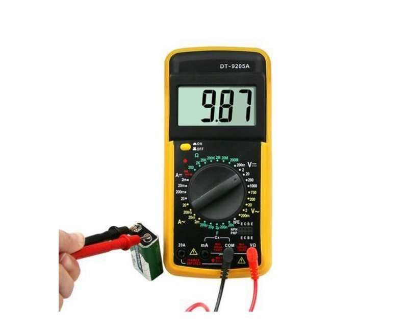 Digital Multimeter AC/DC Voltmeter Ammeter Voltage Multi Tester - Black,Yellow