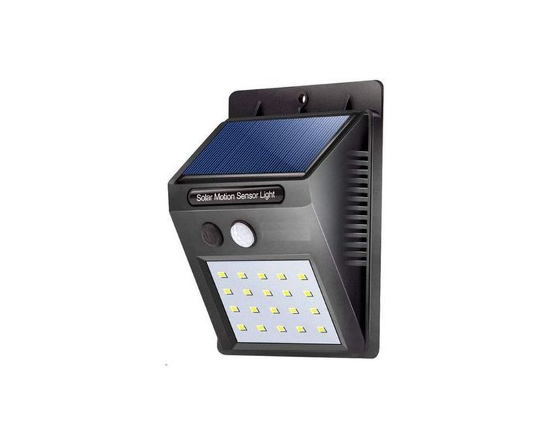 LED PIR Motion Sensor Solar Light LED Lamp - Black.