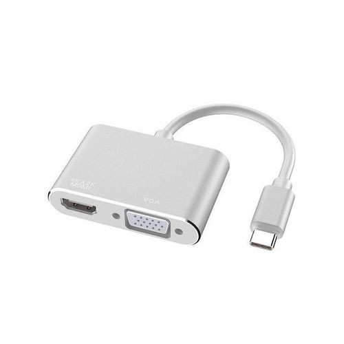 USB-C to VGA HDMI Adapter for MacBook Pro//Chromebook/