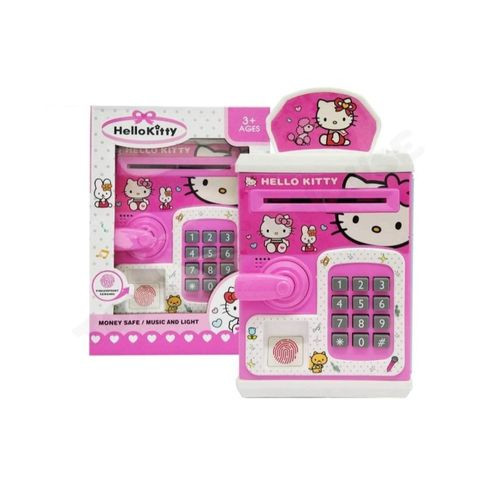 Electronic Money Bank Safe with Fingerprint and Auto Money Drag Feature - Assorted Characters - Multicolor