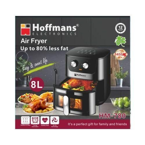 Hoffmans 8L / 8 Litres Manual Knob Electric Airfryer / Air Fryer -black