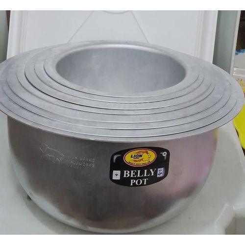 8Pcs Belly Pot Sauce Pans - Silver