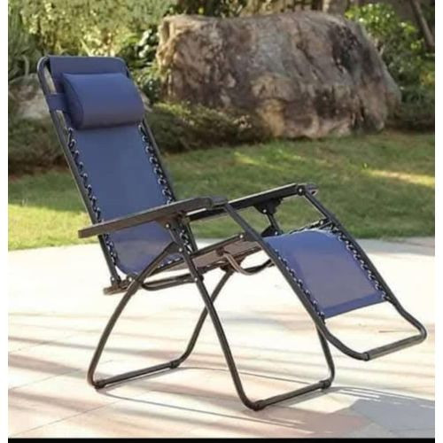 Outdoor Folding Lounge Chair Beach Chair. Grey