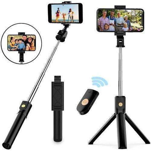 Wireless Bluetooth Selfie Stick For Smartphones - Black