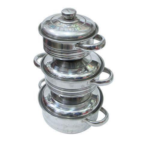 Set Of 3 Steel Food Dishes