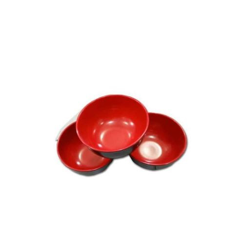 Six Melamine Soup Salads Bowls-red
