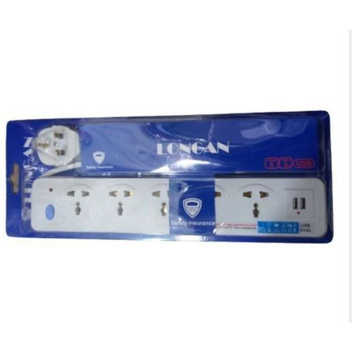 5 Way Heavy Duty USB Extension Cable Socket - White