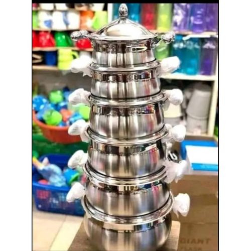 Stainless Dishes 6pieces -Silver