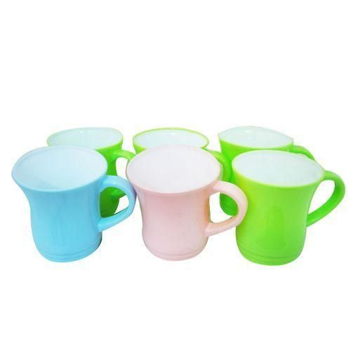 Set Of 6 Melamine Cups – Multi-color