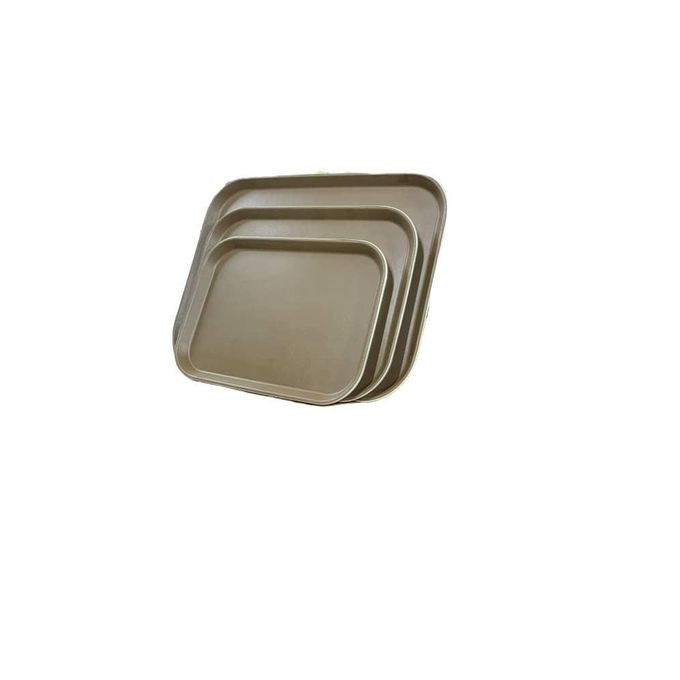 Food Plastic Fresh-Keeping Tray Stackable Food Tray 3 Piece-Gold