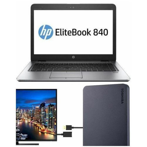 HP EliteBook 840 Core i5 8GB RAM 1TB HDD + 500GB External - Silver & Black
